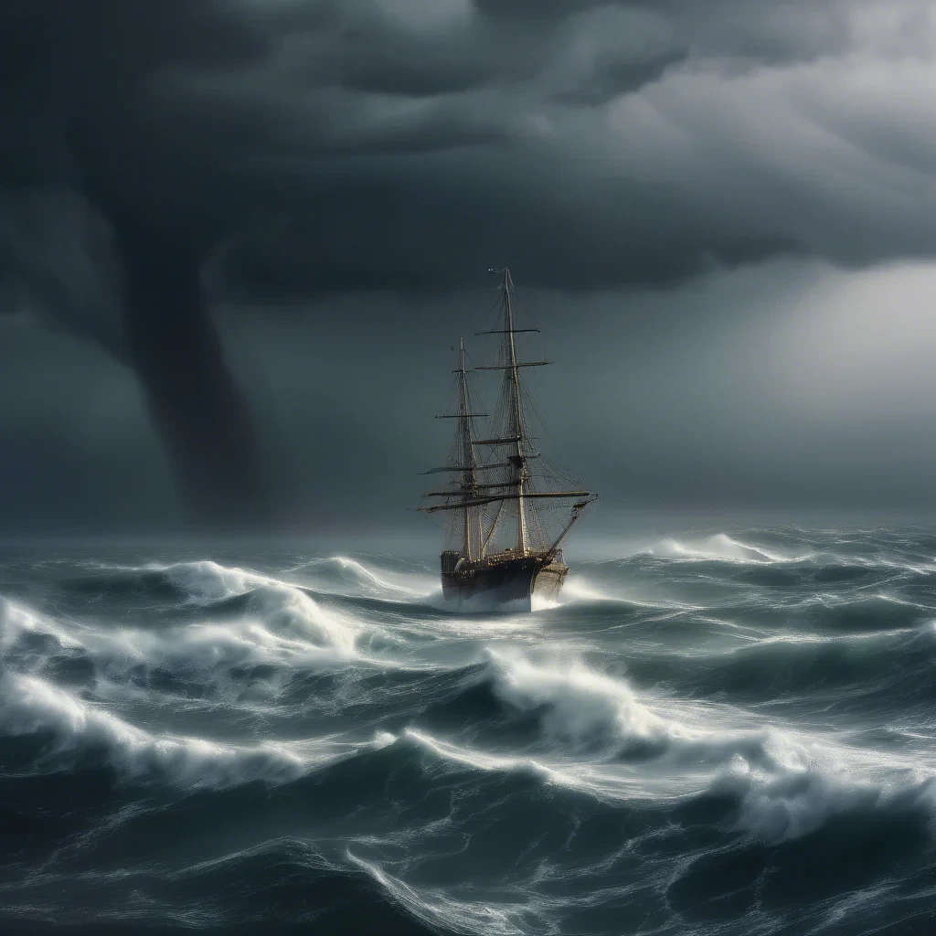 ship out to sea in a storm